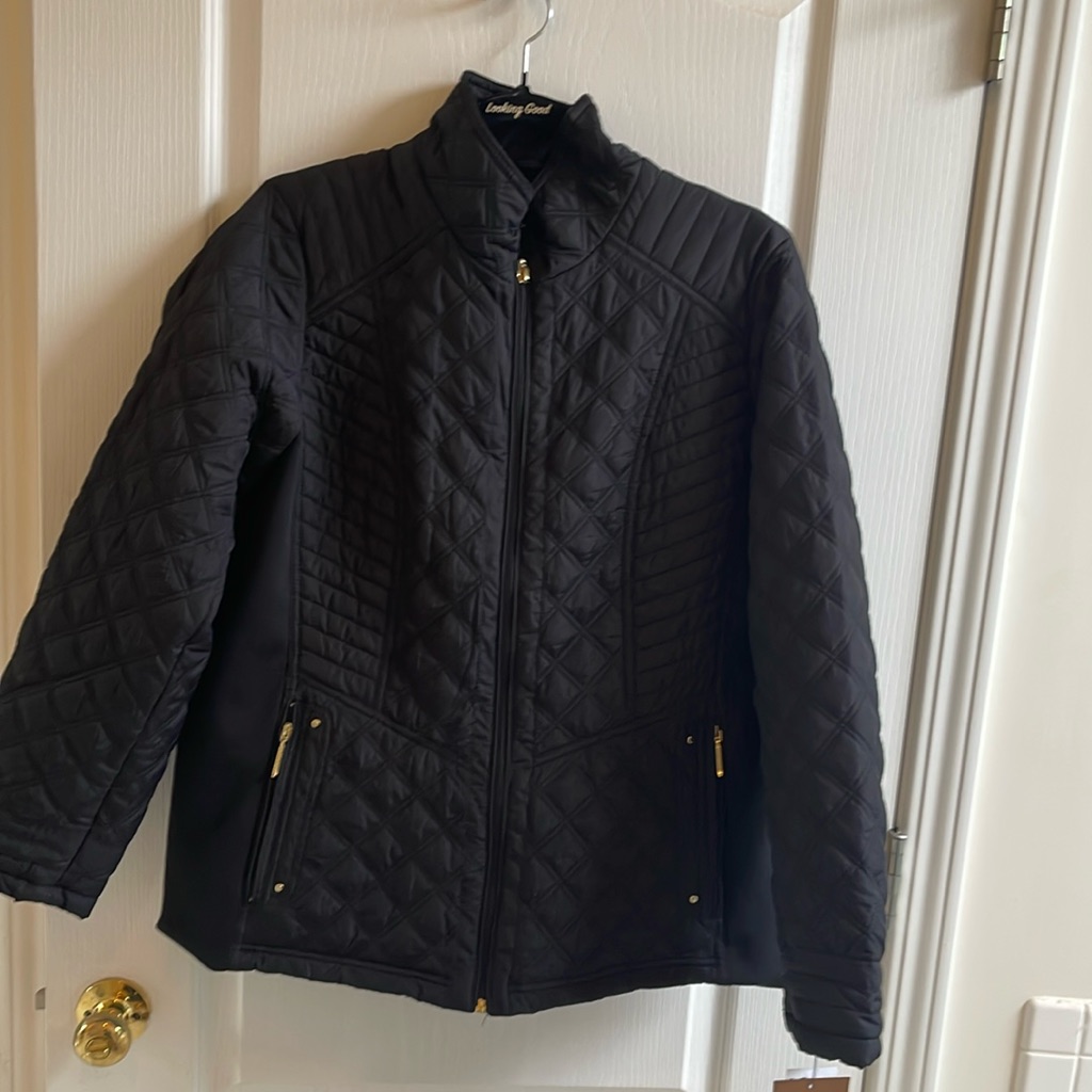 Black Quilted Weatherproof Jacket Size 1x